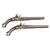 Image 1 : VERY FINE PAIR OF SILVER MOUNTED GOLD DECORATED OTTOMAN FLINTLOCK PISTOLS, CIRCA 1790.
