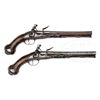 Image 1 : GOOD AND RARE PAIR OF FLINTLOCK HOLSTER PISTOLS, PERIOD 1690-1720 SIGNED G. FRUGONE.