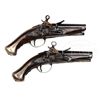 Image 1 : FULLY SILVER MOUNTED PAIR OF ITALIAN-ROMAN LOCK POCKET PISTOLS, CIRCA 1780.
