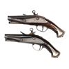 Image 2 : FULLY SILVER MOUNTED PAIR OF ITALIAN-ROMAN LOCK POCKET PISTOLS, CIRCA 1780.