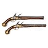 Image 1 : GOOD GILT BRASS MOUNTED PAIR OF ITALIAN FLINTLOCK HOLSTER PISTOLS BY PIETRO BONAFINO CIRCA 1730.