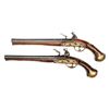 Image 2 : GOOD GILT BRASS MOUNTED PAIR OF ITALIAN FLINTLOCK HOLSTER PISTOLS BY PIETRO BONAFINO CIRCA 1730.