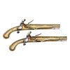 Image 1 : PAIR OF ALL METAL BRASS WITH SILVER INLAY SCOTTISH PISTOLS BY JOHN CAMPBELL OF DOUNE.