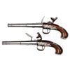 Image 2 : PAIR OF GRIFFIN & TOW QUEEN ANNE BOXLOCK CANNON TURN-OFF BARREL FLINTLOCK OFFICERS PISTOLS.