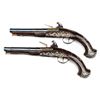 Image 2 : PAIR OF SILVER MOUNTED FLINTLOCK OFFICER'S PISTOLS BY RICHARD WILSON, CIRCA 1770.