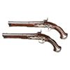 Image 2 : INTERESTING PAIR OF 18TH CENTURY SILVER MOUNTED CONVERTED TO PERCUSSION JAMES FREEMAN PISTOLS.