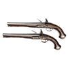 Image 2 : PAIR OF FULL SILVER MOUNTED ENGLISH FLINTLOCK PISTOLS BY JOHN HARVEY OF EXETER CIRCA 1780.