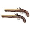 Image 2 : PAIR OF A. W. SPIES BRASS BARRELED AND MOUNTED NAVAL OFFICERS PISTOLS.