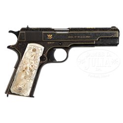 *SPECTACULAR GINO CARGNELL ENGRAVED SPRINGFIELD ARMORY MODEL 1911 SEMI-AUTO MILITARY PISTOL.