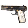 Image 2 : *SCARCE, CUSTOM ENGRAVED VERY EARLY COLT MODEL 1908 SEMI-AUTO PISTOL.