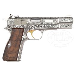 **ONE OF A KIND* CAPTURED BROWNING RENAISSANCE HIGH POWER SEMI-AUTO PISTOL AS LIBERATED FROM SADDAM 