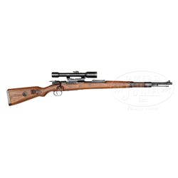 *MAUSER K98 BCD 4 SNIPER RIFLE 8MM WITH LONG RAIL SCOPE & CAN.