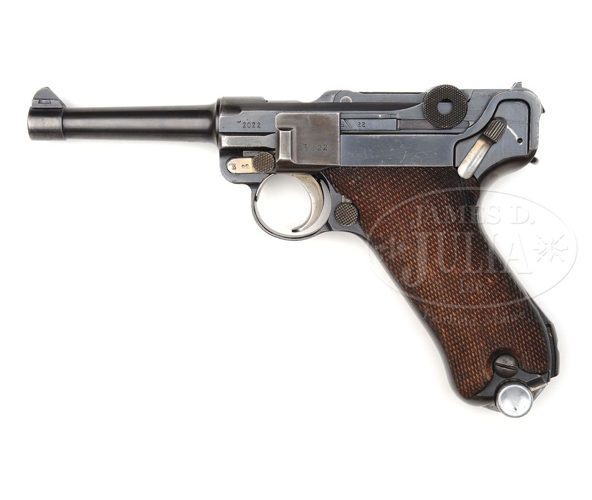 *MAUSER EARLY K DATE S/42 LUGER WITH SCRIPTIC S ON SIDEPLATE.