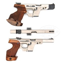 *PAIR OF WALTHER GSP SEMI-AUTO TARGET PISTOLS WITH ONE CONVERSION KIT.