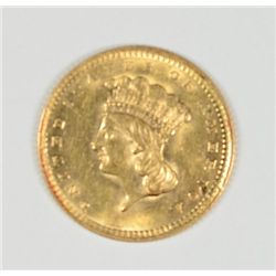 1856 $1 GOLD TYPE 3 FROSTY & WELL STRUCK MS-62