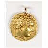 Image 1 : ANCIENT GREEK GOLD 356 - 366 BC PHILLIP II OF MACEDON AU/UNC HOLED WITH 18K LOOP