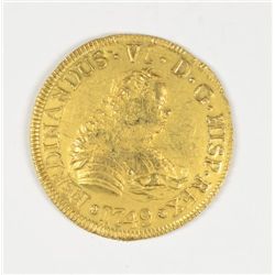 1749 CHILE 4 REAL GOLD FERDINAND VI  (LA LUZ SHIPWRECK) NICE BU
