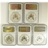 Image 2 : 5 2013-W AMERICAN SILVER EAGLE REVERSE PROOF NGC PF-69 FIRST RELEASE