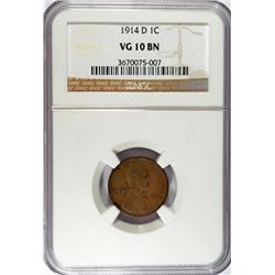 1914 D LINCOLN CENT NGC VG10