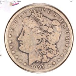 1891-CC MORGAN DOLLAR VG