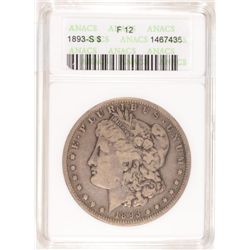 1893-S MORGAN DOLLAR ANACS FINE 12