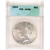 Image 1 : 1923 PEACE DOLLAR ICG AU 58