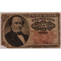 1874 TWENTY FIVE CENT US FRACTIONAL NOTE  AG