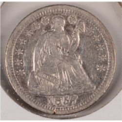 1857-O SEATED HALF DIME XF/AU