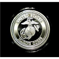 UNITED STATES MARINES ONE OUNCE .999 SILVER ART ROUND