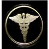 Image 1 : HONORING THE MEDICAL PROFESSION, CADUCEUS SYMBOL ON A ONE OUNCE .999 ROUND