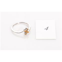 Rare Yellow Diamond Ring 7 Diamonds Sterling Silve