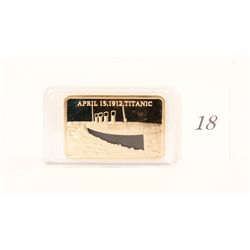 .999 Gold Layered Titanic Commemorative Bar *NO SHIPPING AVAILABLE*