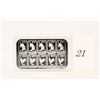 Image 1 : Uncut Sheet of One Gram Silver Bars .999 Silver *NO SHIPPING AVAILABLE*