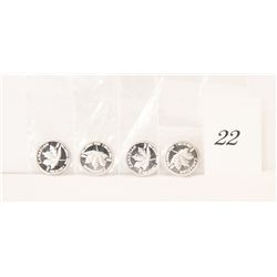 4x .999 Silver Canada Maple Leaf Bars *NO SHIPPING AVAILABLE*