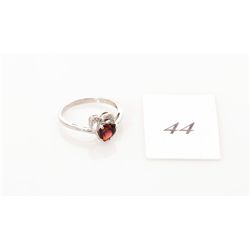 New genuine garnet sterling silver size 7 ring