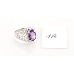 New genuine amethyst sterling silver size 7 ring
