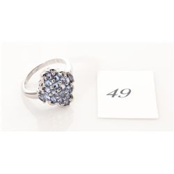 New genuine tanzanite sterling silver size 9 ring