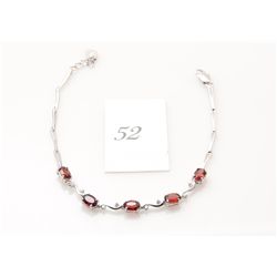 New genuine garnet sterling silver bracelet
