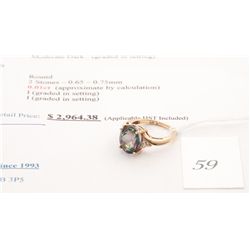 10k gold 5.19carat custom made mystique topaz