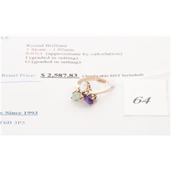 10k gold 1.47carat sapphire and diamond cocktail
