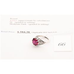 925 solid silver 4.11carat custom made rubellite