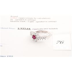 925 solid silver 1.52carat custom made rubalite