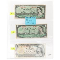 Lot of 3 last 3 issues of canadian one dollar bank *NO SHIPPING AVAILABLE*