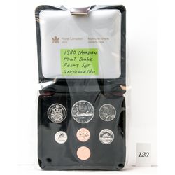 1980 canadian mint double penny set uncirculated *NO SHIPPING AVAILABLE*