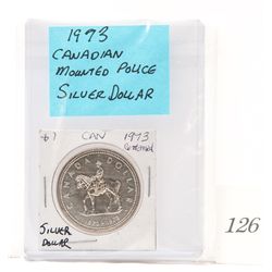 1973 canadian mounted police silver dollar *NO SHIPPING AVAILABLE*