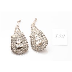 Pair of costume jeweled earrings