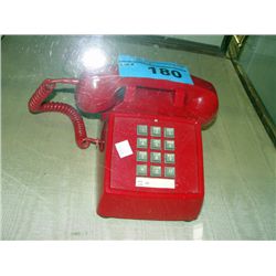 Vintage retro red push button telephone
