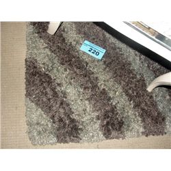 Approx 6F by 8F multi colored shag area rug - grey