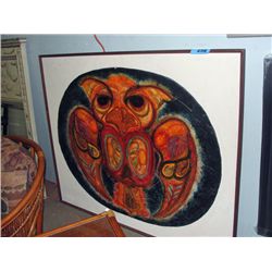 Framed midcentury modern original art painting