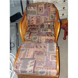 Wicker rattan sun room/ patio lounge chair with